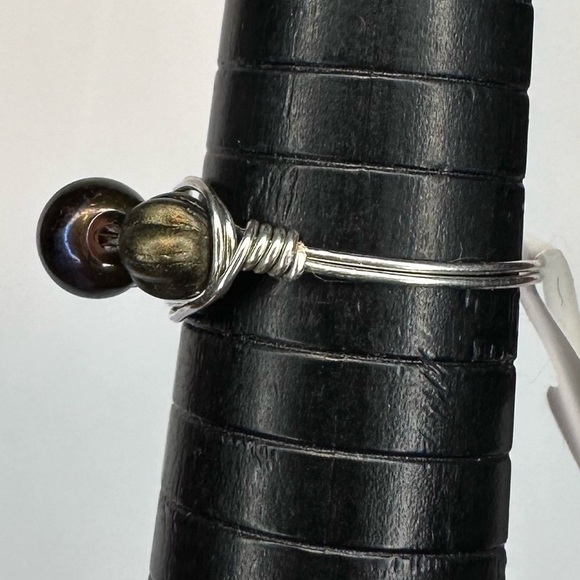 Ring handmade silver color wire wrap handmade beads - Picture 2 of 5